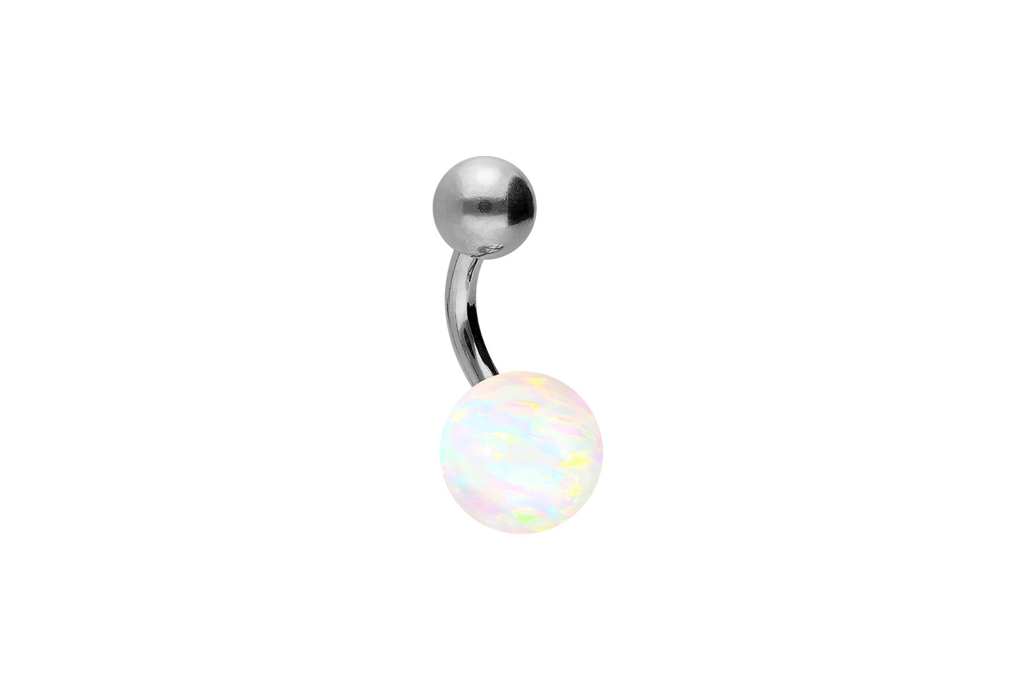 Chirurgenstahl Bananabell Piercing SYNTHETISCHER OPAL + CHIRURGENSTAHL-KUGEL